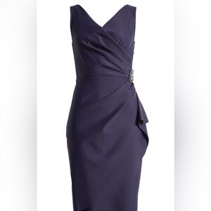 Alex Evenings Deep Purple Midi Dress